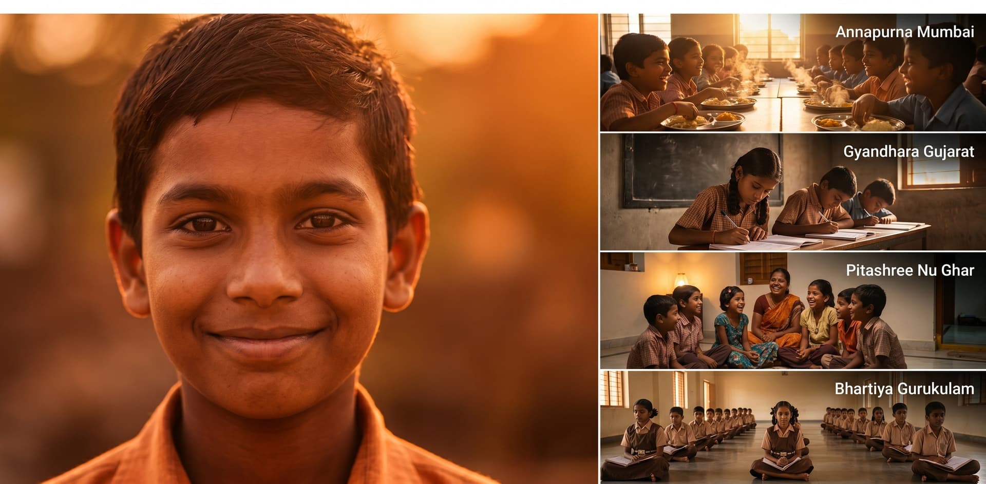 Banner photo: education and nutrition work by Manavta Jagrut Trust (Education For Every Child's Tomorrow) serving children across Mumbai & Gujarat.